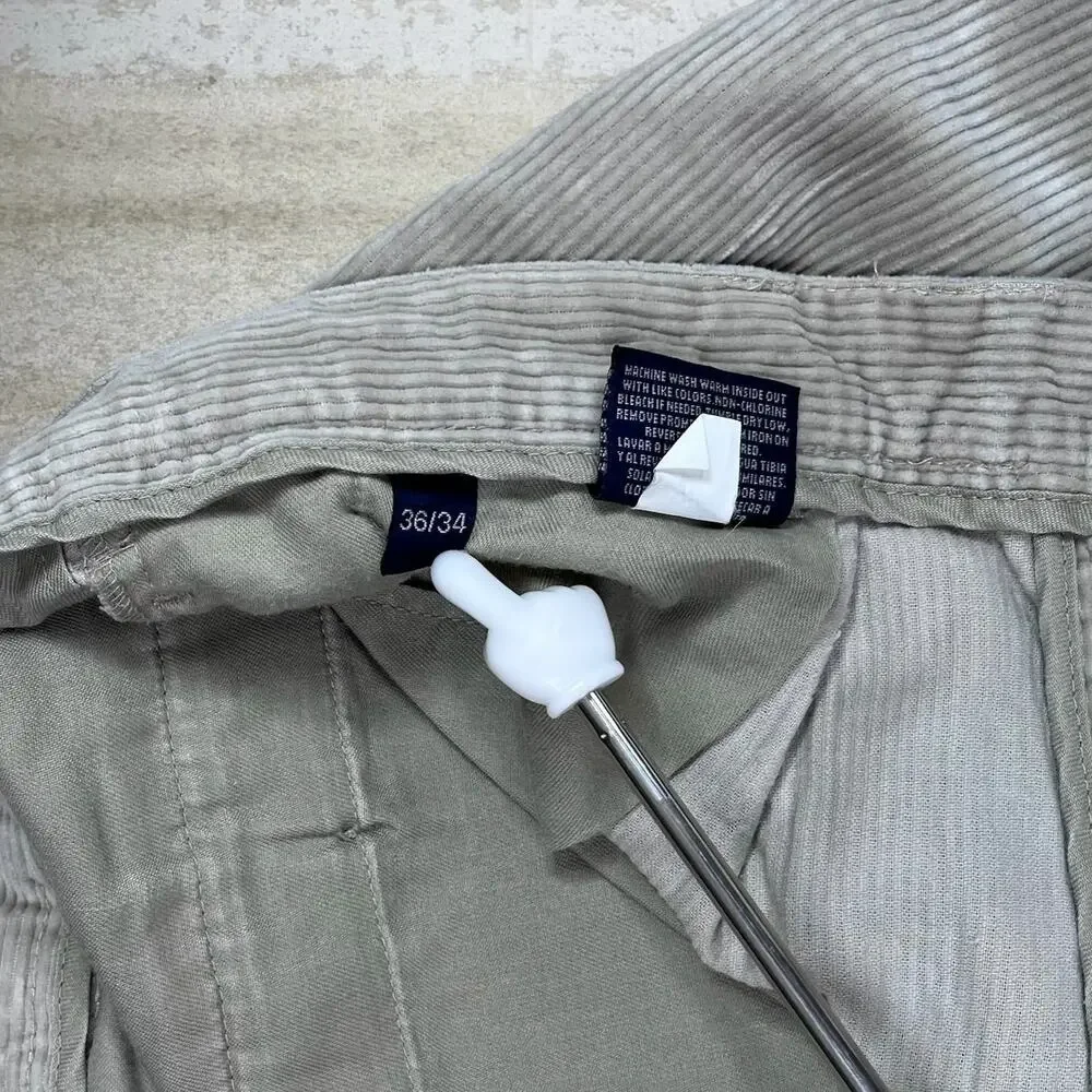 Vintage 90s Croft & Barrow Corduroy Pants 36x34 Baggy Light Tan Pleated Front